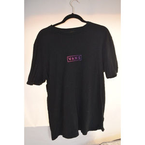 Vans size large black men's t shirt with colorful vans logo